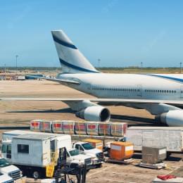 The tail of the plane