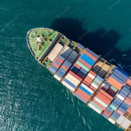 Sea ship with containers
